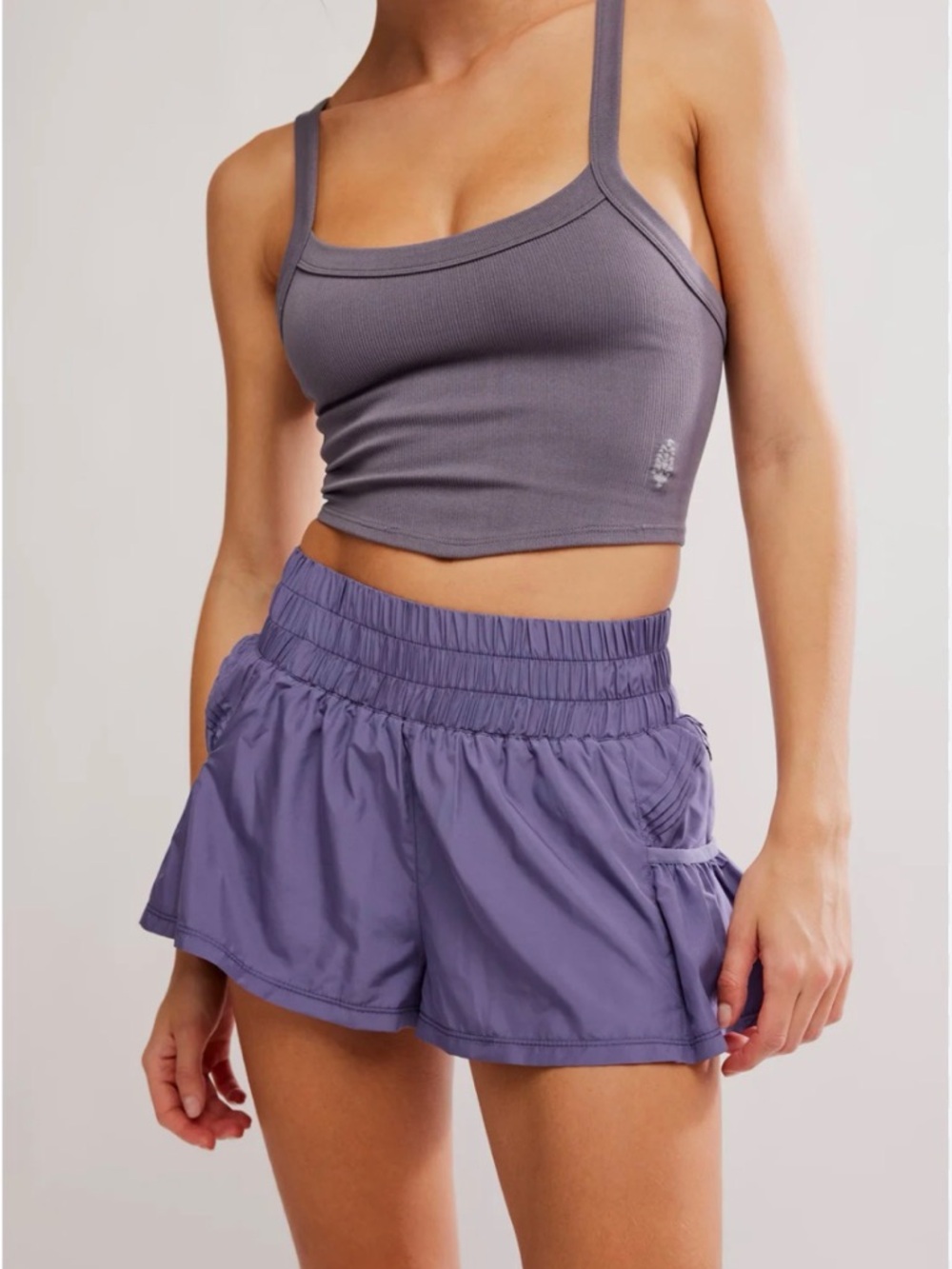 Free People New Graphite Purple Get Your Flirt On Shorts